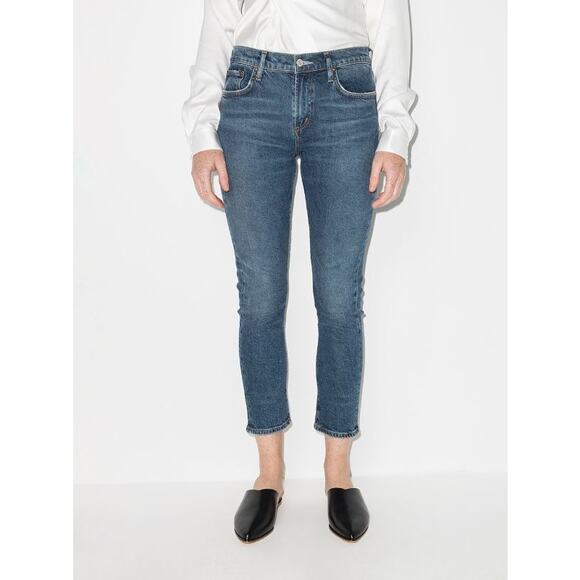 Anthropologie Denim - Agolde Toni Jean Mid Straight Anthropologie 25 Obscure Blue Crop Denim Boho Pant